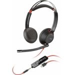 Poly Blackwire 5220 Stereo Auriculares con Micrófono USB-C/A/Jack 3.5mm Negros Poly Blackwire 5220 Stereo Auriculares con Micrófono USB-C/A/Jack 3.5mm Negros