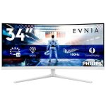 Philips 34M2C5501A/00 écran incurvé de PC 86,4 cm (34") 3440 x 1440 pixels Wide Quad HD LCD Blanc