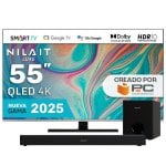 Téléviseur intelligent QLED UHD 4K Nilait Luxe 55UC8003S 55" + barre de son avec caisson de basses Dolby 120 W, 2.1 Téléviseur intelligent QLED UHD 4K Nilait Luxe 55UC8003S 55" + barre de son avec caisson de basses Dolby 120 W, 2.1