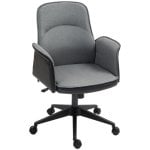 Homcom Silla De Oficina Giratoria Con Altura Ajustable Carga 120 Kg Gris Negro