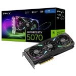PNY GeForce RTX 5070 ARGB Overclocked Triple Fan 12GB GDDR7 Reflex 2 RTX AI DLSS4