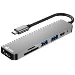 PcCom Essential Adaptador HUB USB-C a HDMI 4K/USB-C 87W/USB 3.0/SD/microSD PcCom Essential Adaptador HUB USB-C a HDMI 4K/USB-C 87W/USB 3.0/SD/microSD