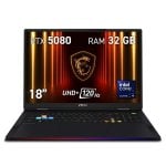 MSI Raider 18 HX AI A2XWIG-252ES Intel Core Ultra 9 285HX/32 GB/SSD de 1 TB/RTX 5080/18"