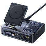 Baseus Nomos 5 in 1 Qi2 140W Stazione di ricarica wireless 2xUSB-C+1xUSB-A Display digitale a LED