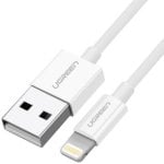 Câble UGREEN 20728 USB-A mâle vers LIGHTNING. Certifié Mfi. 1 mètre. Couleur blanche. Compatible avec iPhone, iPad, iPod. Blanc Câble UGREEN 20728 USB-A mâle vers LIGHTNING. Certifié Mfi. 1 mètre. Couleur blanche. Compatible avec iPhone, iPad, iPod. Blanc