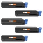 PcCom Essential OKI B432/B512/MB492/MB562/45807111 Tóner Compatible Negro Pack 5