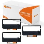 PcCom Essential Epson ERC38/ERC34/ERC30 Cinta Matricial Compatible Negro Pack 3
