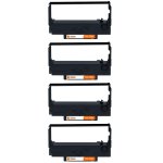 PcCom Essential Epson ERC38/ERC34/ERC30 Cinta Matricial Compatible Negro Pack 4