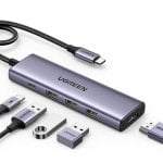 Ugreen 15596 Hub USB-C 5-em-1 com HDMI/3x USB 3.2/USB-C Cinzento Ugreen 15596 Hub USB-C 5-em-1 com HDMI/3x USB 3.2/USB-C Cinzento