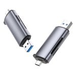 Ugreen 50706 Leitor de Cartões USB/Micro-USB Prateado Ugreen 50706 Leitor de Cartões USB/Micro-USB Prateado