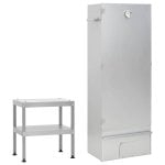 Vidaxl 3187617 Defumador com Mesa em Aço Galvanizado