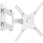 Support mural pour téléviseur Onkron de 32 à 65 pouces - Support mural pour téléviseur avec pince jusqu'à 35 kg - Bras TV universel avec Vesa max 400 x 400 mm / Support mural pour téléviseur inclinable et pivotant M4-w Blanc