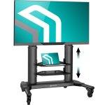 Support TV Onkron pour téléviseurs de 40 à 80 pouces - Support TV avec roulettes jusqu'à 55 kg - Support TV universel en aluminium Max Vesa 700x400 mm / Support TV au sol réglable en hauteur Ts2771-b Noir