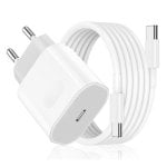 Klack Cargador Carga Rápida con Cable USB Tipo C Trenzado Compatible iPhone 15/16 Blanco