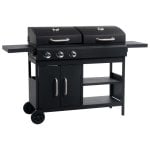 Vidaxl Barbacoa Combinada De Gas Y Carbón Con 3 Fogones Negro Vidaxl Barbacoa Combinada De Gas Y Carbón Con 3 Fogones Negro