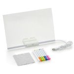 Klack Pizarra de Escritura LED 20x20cm con 7 Rotuladores de Colores Klack Pizarra de Escritura LED 20x20cm con 7 Rotuladores de Colores