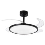 Slim Bel Air Dc 32w Ventilador De Techo 4 Aspas Retráctiles Negro
