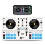 Hercules DJControl Mix Ultraportabler kabelloser DJ-Controller mit Bluetooth, Weiß