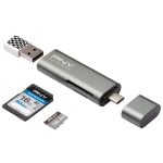 Adaptateur Pny USB-C - Lecteur de carte USB-A - Transfert de données rapide - Sdmicrosdcf - Léger et compact - 5 Go - Pour tous les appareils - Noir Adaptateur Pny USB-C - Lecteur de carte USB-A - Transfert de données rapide - Sdmicrosdcf - Léger et compact - 5 Go - Pour tous les appareils - Noir