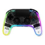Snakebyte Gamepad RGB 4 Controller wireless 500mAh USB-C trasparente per PS4 Snakebyte Gamepad RGB 4 Controller wireless 500mAh USB-C trasparente per PS4