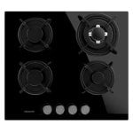 Placa de gas Cecotec Bolero Squad G 4200S 4 fuegos 8kW cristal negro WOK triple corona