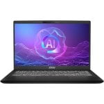 MSI Modern 15 H AI C2HMG-248FR Intel Core Ultra 7 255H Ordinateur portable 39,6 cm (15.6") Full HD 16 Go DDR5-SDRAM 512 Go SSD Wi-Fi 6E (802.11ax) Windows 11 Pro Noir