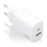 Aisens A110-0909 GaN-Ladegerät 20 W 1 x USB-C PD3.0 1 x USB-A QC3.0 Weiß Aisens A110-0909 GaN-Ladegerät 20 W 1 x USB-C PD3.0 1 x USB-A QC3.0 Weiß