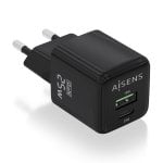 Aisens ASCH-25W2P015-BK 25W GaN Ladegerät 1xUSB-C PD3.0 QC4.0 1xUSB-A QC3.0 Schwarz