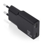 Aisens ASCH-30W2P049-BK Ultraflaches GaN-Ladegerät 30W 2xUSB-C PD3.0 QC4.0 Schwarz