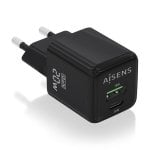 Aisens ASCH-20W2P011-BK GaN-Ladegerät 20W 1xUSB-C PD3.0 QC4.0 1xUSB-A QC3.0 Schwarz Aisens ASCH-20W2P011-BK GaN-Ladegerät 20W 1xUSB-C PD3.0 QC4.0 1xUSB-A QC3.0 Schwarz