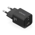 Aisens ASCH-30W2P021-BK GaN-Ladegerät 30W 1xUSB-C PD3.0 QC4.0 1xUSB-A QC3.0 Schwarz Aisens ASCH-30W2P021-BK GaN-Ladegerät 30W 1xUSB-C PD3.0 QC4.0 1xUSB-A QC3.0 Schwarz