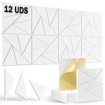 Yoevu Pack 12 Paneles Acústicos Rectangulares Con Diseño Geométrico 30x30x1cm Blancos Yoevu Pack 12 Paneles Acústicos Rectangulares Con Diseño Geométrico 30x30x1cm Blancos
