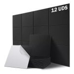 Yoevu - Pack 12 Paneles Acústicos Rectangulares Alta Densidad 230kg/m 30x30x1cm Negros Yoevu - Pack 12 Paneles Acústicos Rectangulares Alta Densidad 230kg/m 30x30x1cm Negros