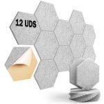 Yoevu Pack 12 Paneles Acústicos Hexagonales Autoadhesivos De Insonorización 30x26x1cm Gris Yoevu Pack 12 Paneles Acústicos Hexagonales Autoadhesivos De Insonorización 30x26x1cm Gris