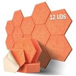 Yoevu Pack 12 Paneles Acústicos Hexagonales Autoadhesivos De Insonorización 30x26x1cm Naranja Yoevu Pack 12 Paneles Acústicos Hexagonales Autoadhesivos De Insonorización 30x26x1cm Naranja