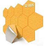 Yoevu Pack 12 Paneles Acústicos Hexagonales Autoadhesivos De Insonorización 30x26x1cm Amarillo Yoevu Pack 12 Paneles Acústicos Hexagonales Autoadhesivos De Insonorización 30x26x1cm Amarillo