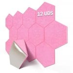 Yoevu Pack 12 Paneles Acústicos Hexagonales Autoadhesivos De Insonorización 30x26x1cm Rosa Yoevu Pack 12 Paneles Acústicos Hexagonales Autoadhesivos De Insonorización 30x26x1cm Rosa