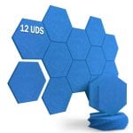 Yoevu Pack 12 Paneles Acústicos Hexagonales Autoadhesivos De Insonorización 30x26x1cm Azul Yoevu Pack 12 Paneles Acústicos Hexagonales Autoadhesivos De Insonorización 30x26x1cm Azul