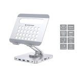 Conceptronic Soporte Docking 8 En 1 USB-C/100W USB PD/HDMI/SD/TF/MicroSD/Audio Base Giratoria 360° Inox Conceptronic Soporte Docking 8 En 1 USB-C/100W USB PD/HDMI/SD/TF/MicroSD/Audio Base Giratoria 360° Inox
