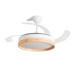 InnovaGoods Woteez Ventilador de Techo con Luz LED y 4 Aspas Retráctiles 72W Blanco