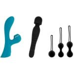 Hugbox Kit De Juguetes Eróticos Succionador de Clítoris/Vibrador Wand Y Bolas de Geisha Hugbox Kit De Juguetes Eróticos Succionador de Clítoris/Vibrador Wand Y Bolas de Geisha