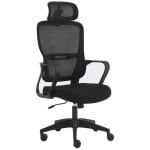 Home Heavenly Xuliana Silla de Oficina Giratoria y Regulable Textil Negro