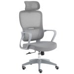 Home Heavenly Xuliana Silla de Oficina Giratoria y Regulable Textil Gris