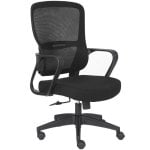 Home Heavenly Taxana Silla de Oficina Giratoria y Regulable Textil Negro