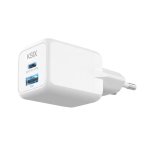 Ksix Carregador de Carga Rápida 1x USB-C + 1x USB-A 20W Branco