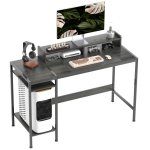 Homcom Mesa de Escritorio con Soporte para Monitor Ajustable 120x48x85.5cm Gris