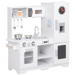 Aiyaplay Cocina De Juguete Para Niños +3 Años Con Microondas Reloj Blanco