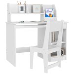 Zonekiz Juego De Escritorio Y Silla Para Niños De +5 Años Con 2 Cajones Blanco