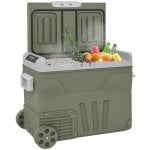Outsunny Nevera Portátil Eléctrica 45L 12v/24v Con Compresor Pantalla LED Verde
