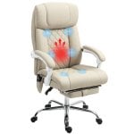 Homcom Cadeira de escritório de massagem reclinável com altura ajustável Bege